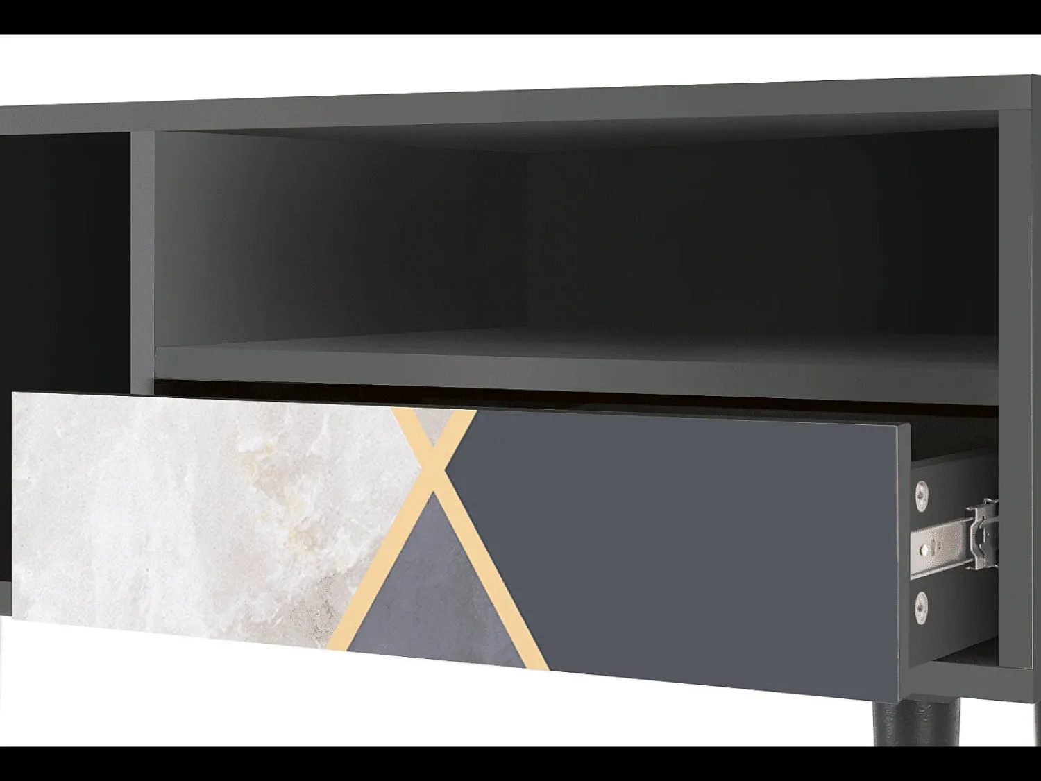 Móvel De Tv| Mueble de TV - 115х59х48 cm - T3 - Ideal Harmony, Antracite Cinza antracite