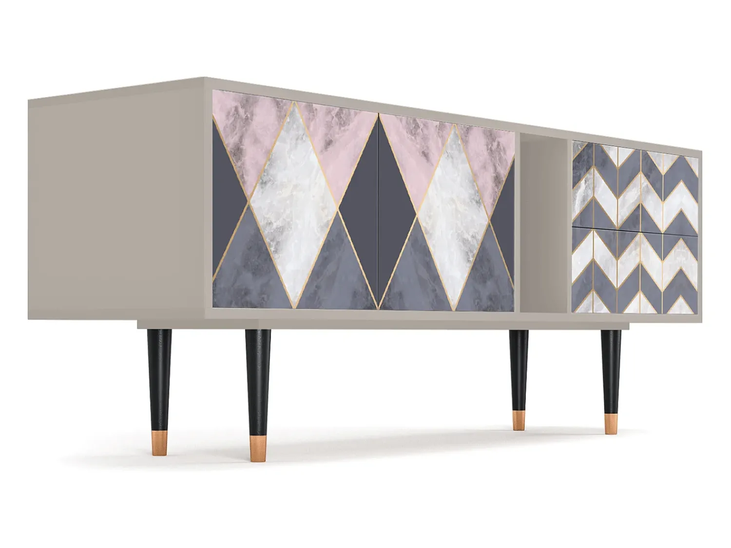 Móvel De Tv| Mueble de TV - 170х69х48 cm - T1 - Ideal Harmony, Areia Creme