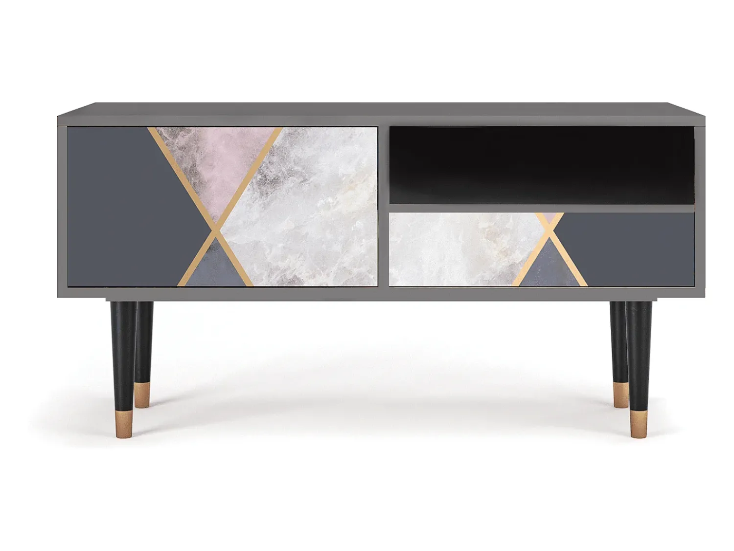 Mueble de TV - 115х59х48 cm - T3 - Ideal Harmony, Cinza Cinzento
