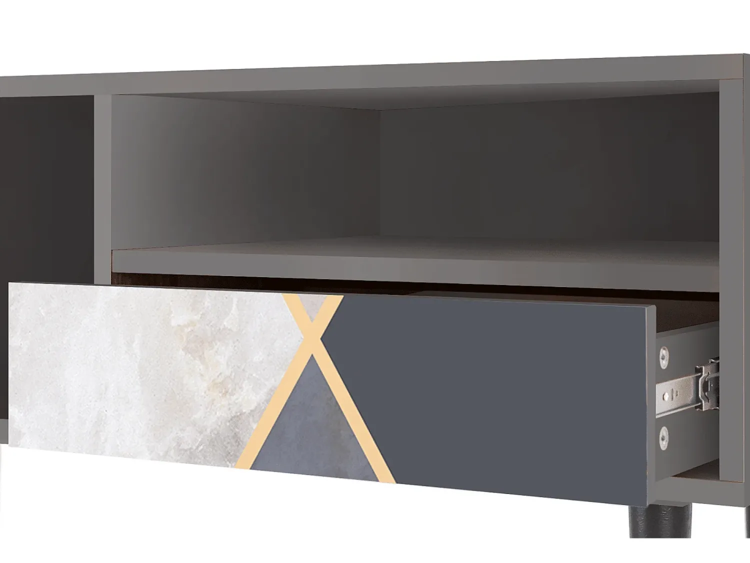 Mueble de TV - 115х59х48 cm - T3 - Ideal Harmony, Cinza Cinzento