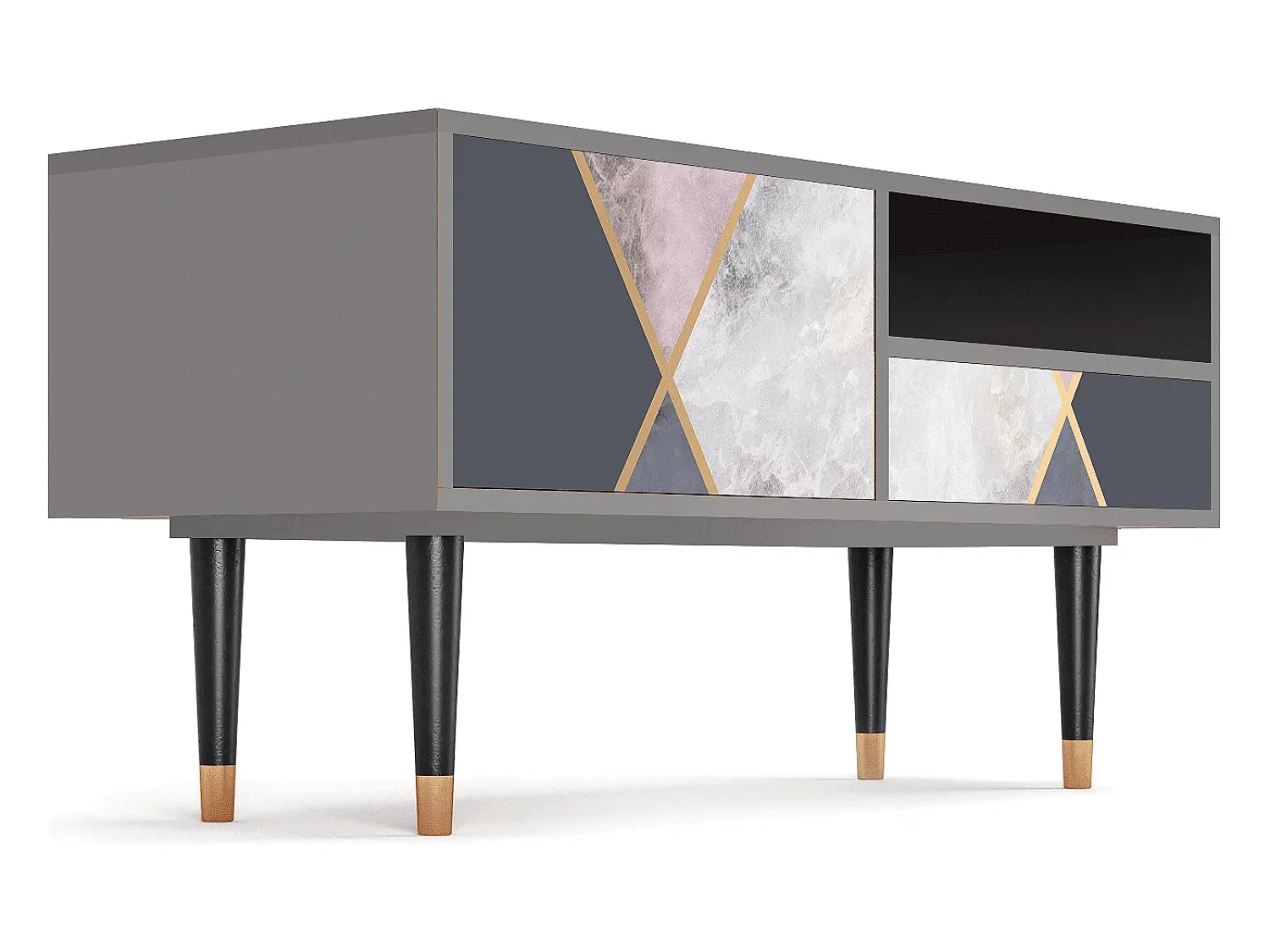 Mueble de TV - 115х59х48 cm - T3 - Ideal Harmony, Cinza Cinzento