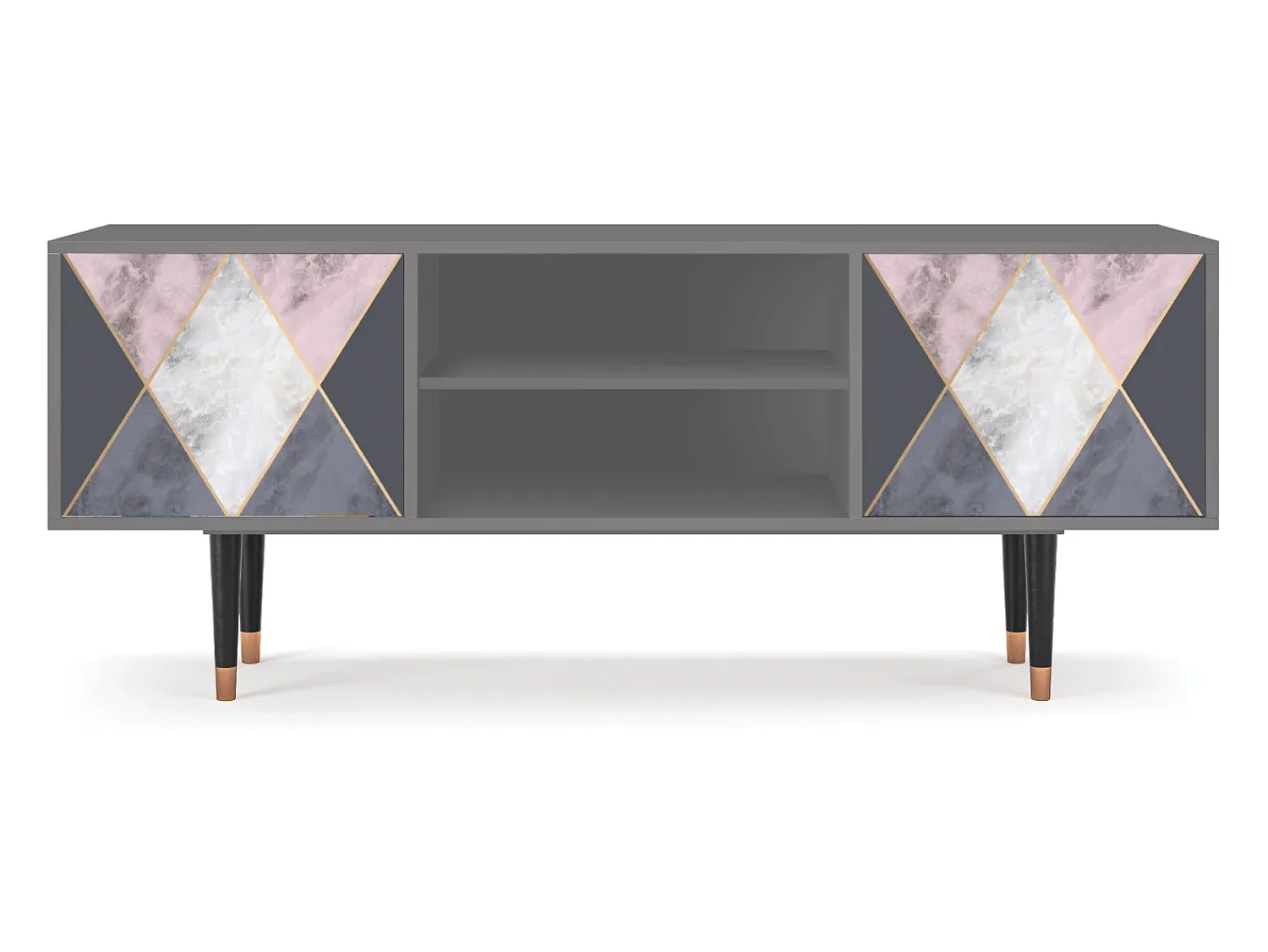 Móvel De Tv* Mueble de TV - 170х69х48 cm - T2 - Ideal Harmony, Cinza Cinzento