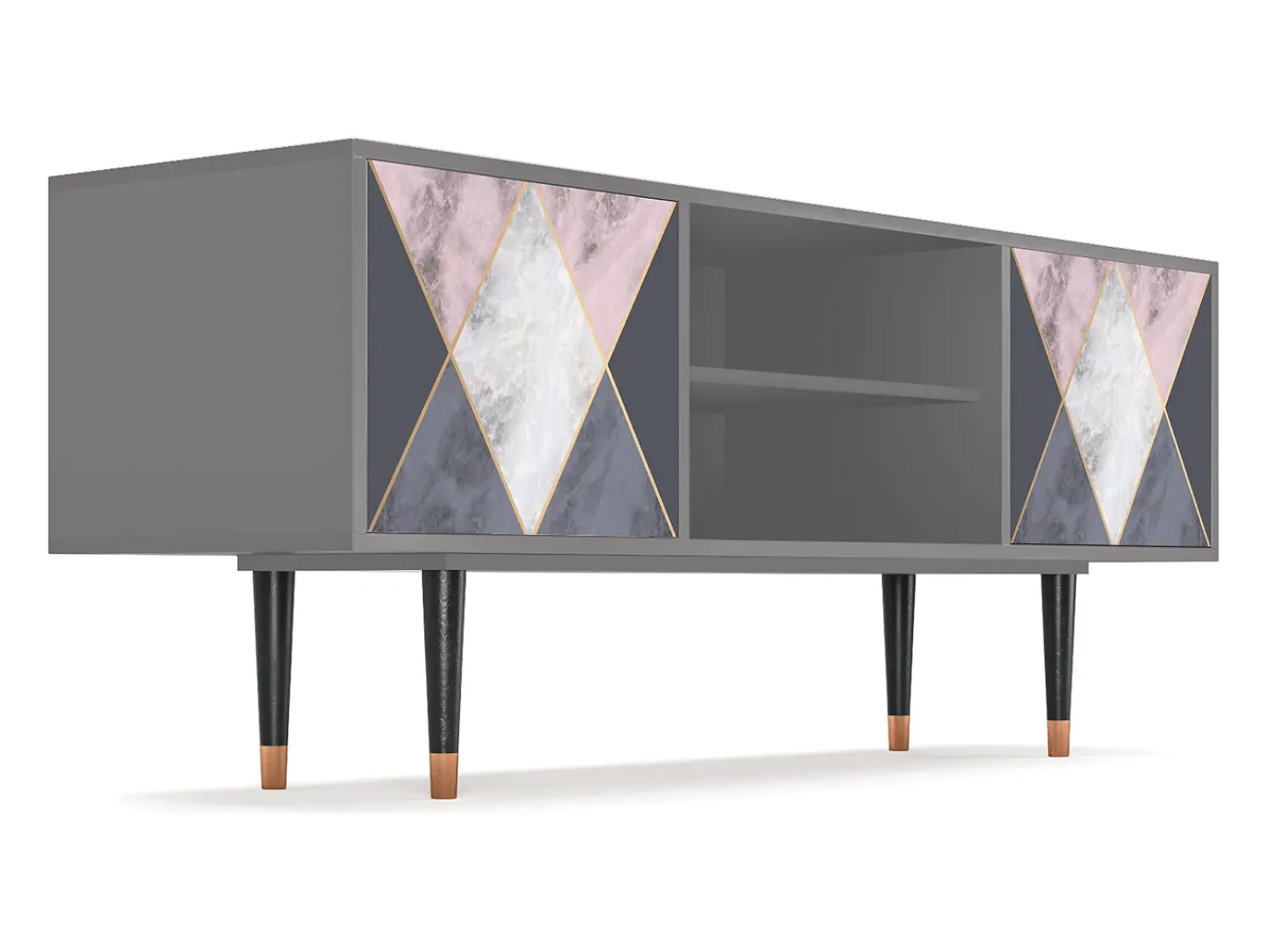 Móvel De Tv* Mueble de TV - 170х69х48 cm - T2 - Ideal Harmony, Cinza Cinzento