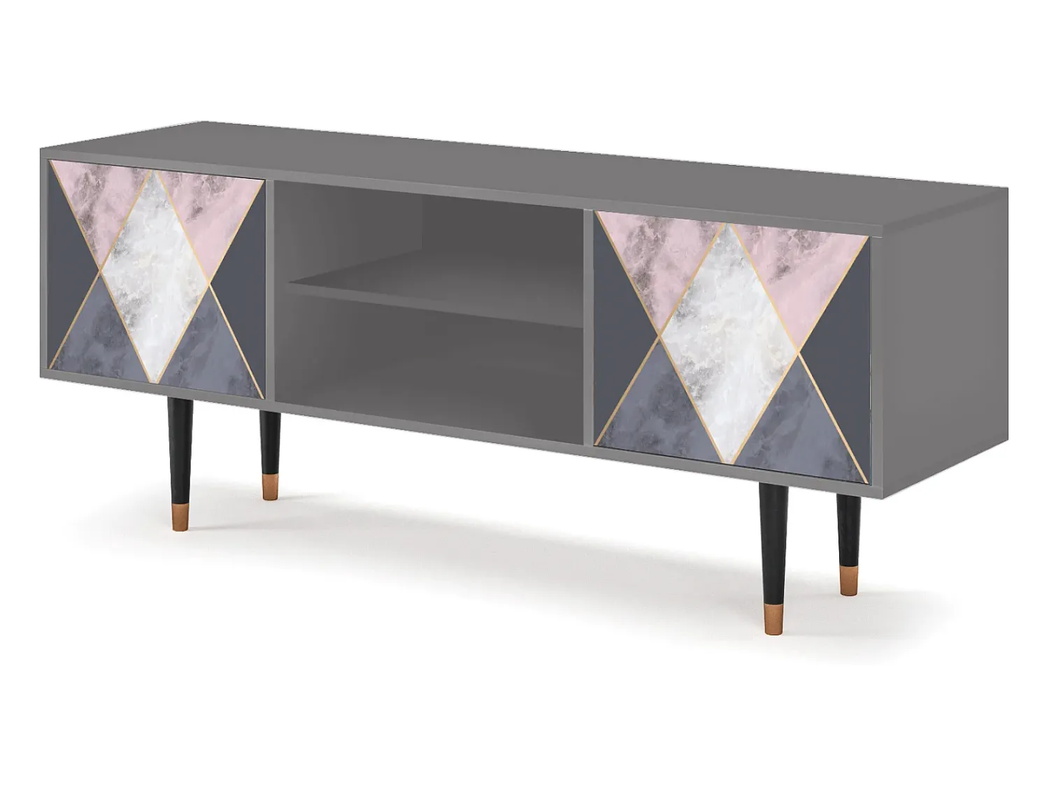 Móvel De Tv* Mueble de TV - 170х69х48 cm - T2 - Ideal Harmony, Cinza Cinzento