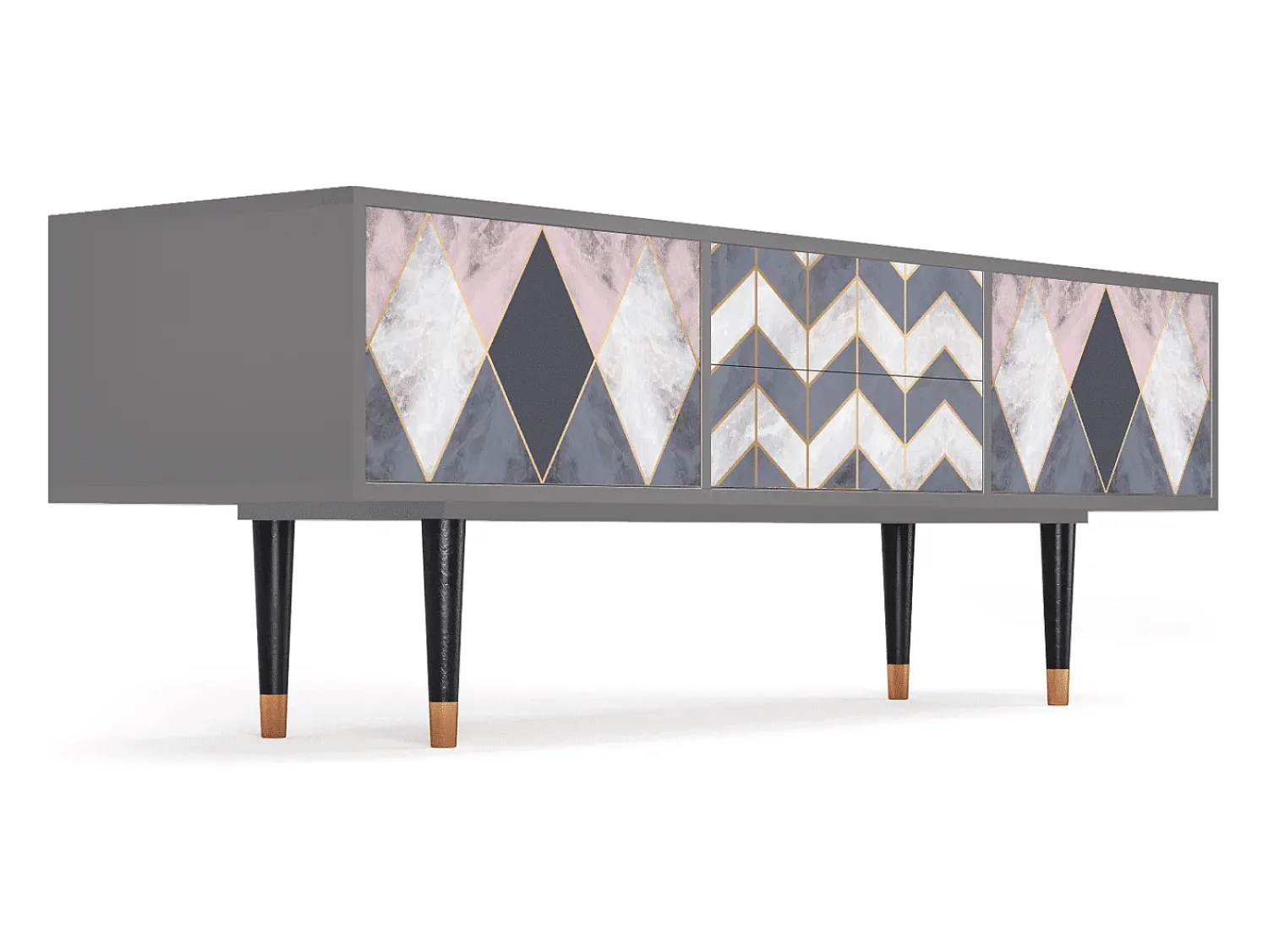 Móvel De Tv| Mueble de TV - 170х59х48 cm - T4 - Ideal Harmony, Cinza Cinzento