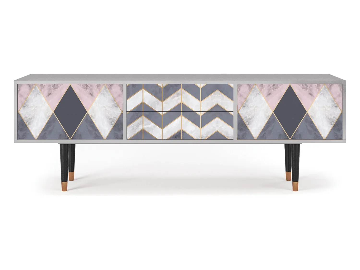 Móvel De Tv| Mueble de TV - 170х59х48 cm - T4 - Ideal Harmony, Cinza Cinzento