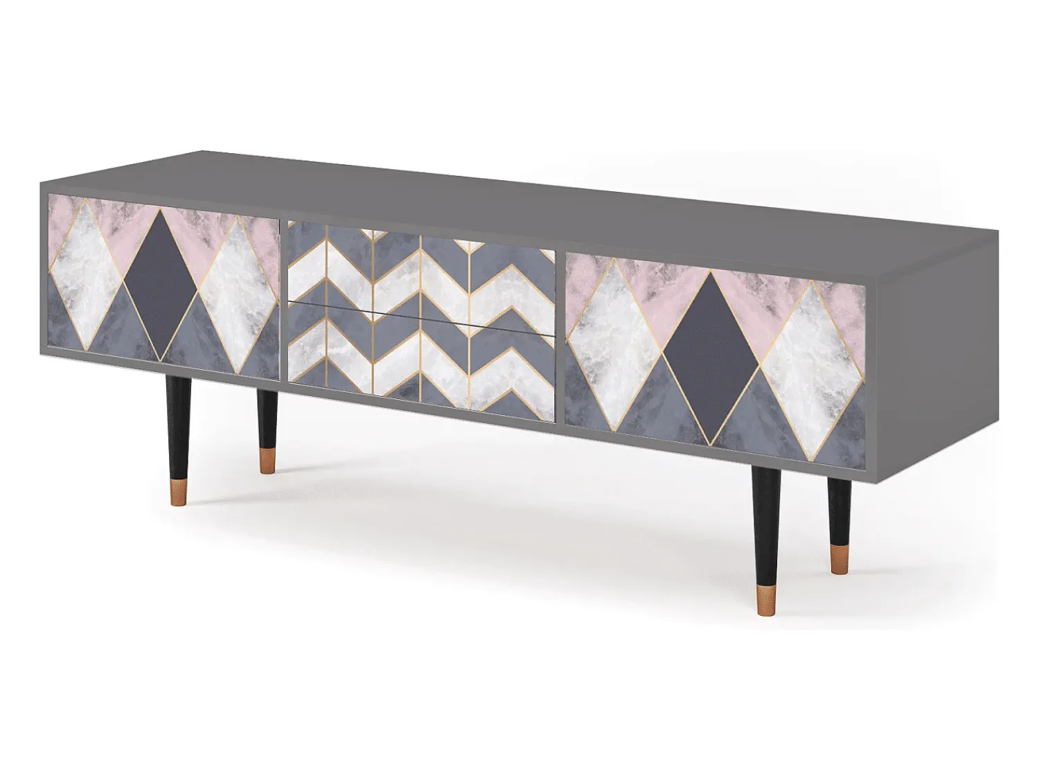 Móvel De Tv| Mueble de TV - 170х59х48 cm - T4 - Ideal Harmony, Cinza Cinzento