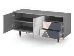 Móvel De Tv* Mueble de TV - 125х56х41 cm - T7 - Ideal Harmony, Cinza Cinzento