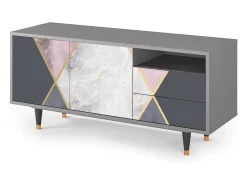 Móvel De Tv* Mueble de TV - 125х56х41 cm - T7 - Ideal Harmony, Cinza Cinzento