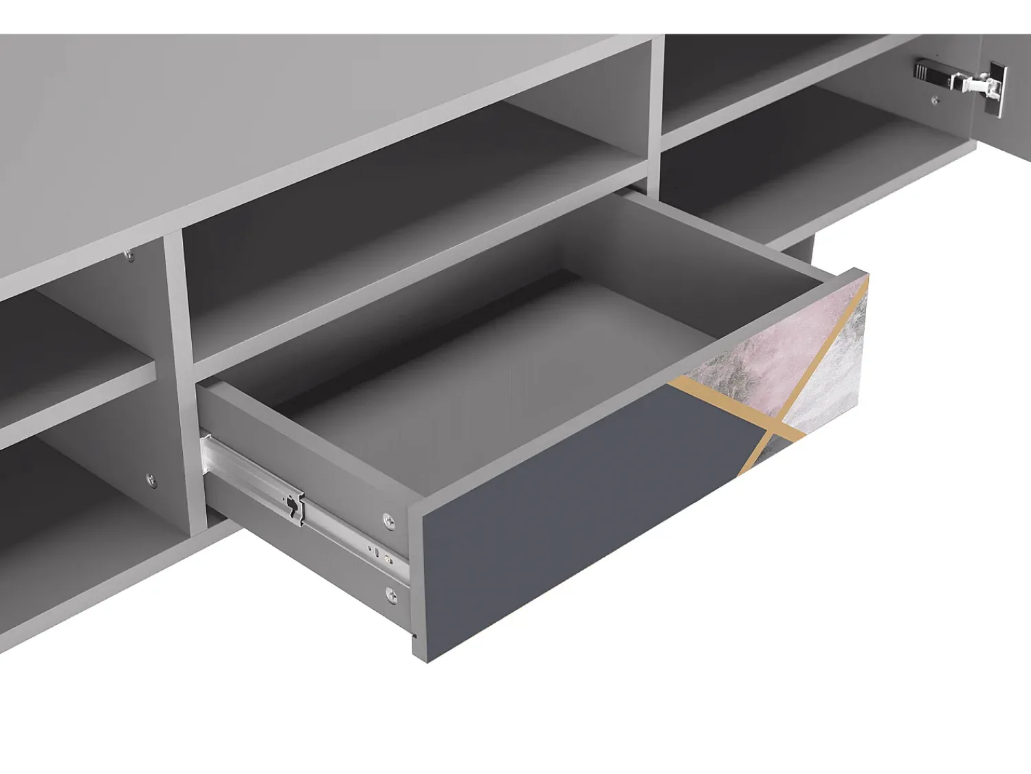 Móvel De Tv* Mueble de TV - 170х59х41 cm - T6 - Ideal Harmony, Cinza Cinzento