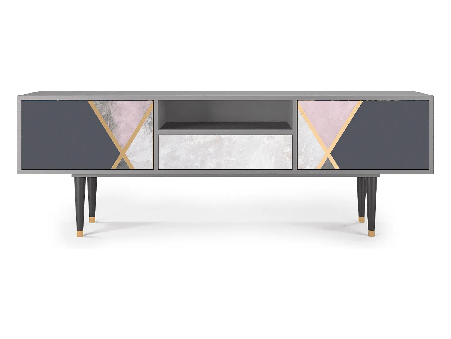 Móvel De Tv* Mueble de TV - 170х59х41 cm - T6 - Ideal Harmony, Cinza Cinzento