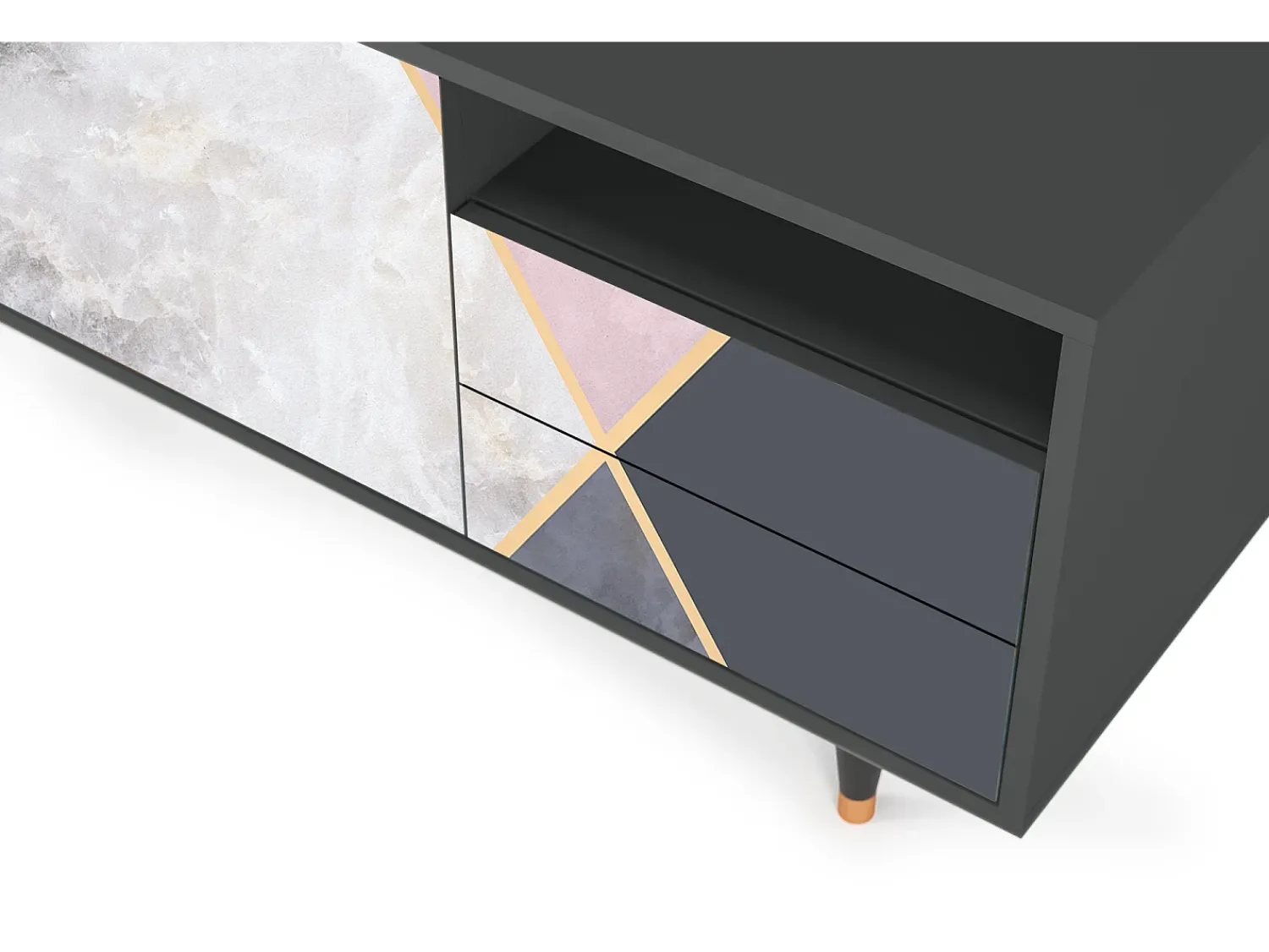 Hot Mueble de TV - 125х56х41 cm - T7 - Ideal Harmony, Antracite Cinza antracite