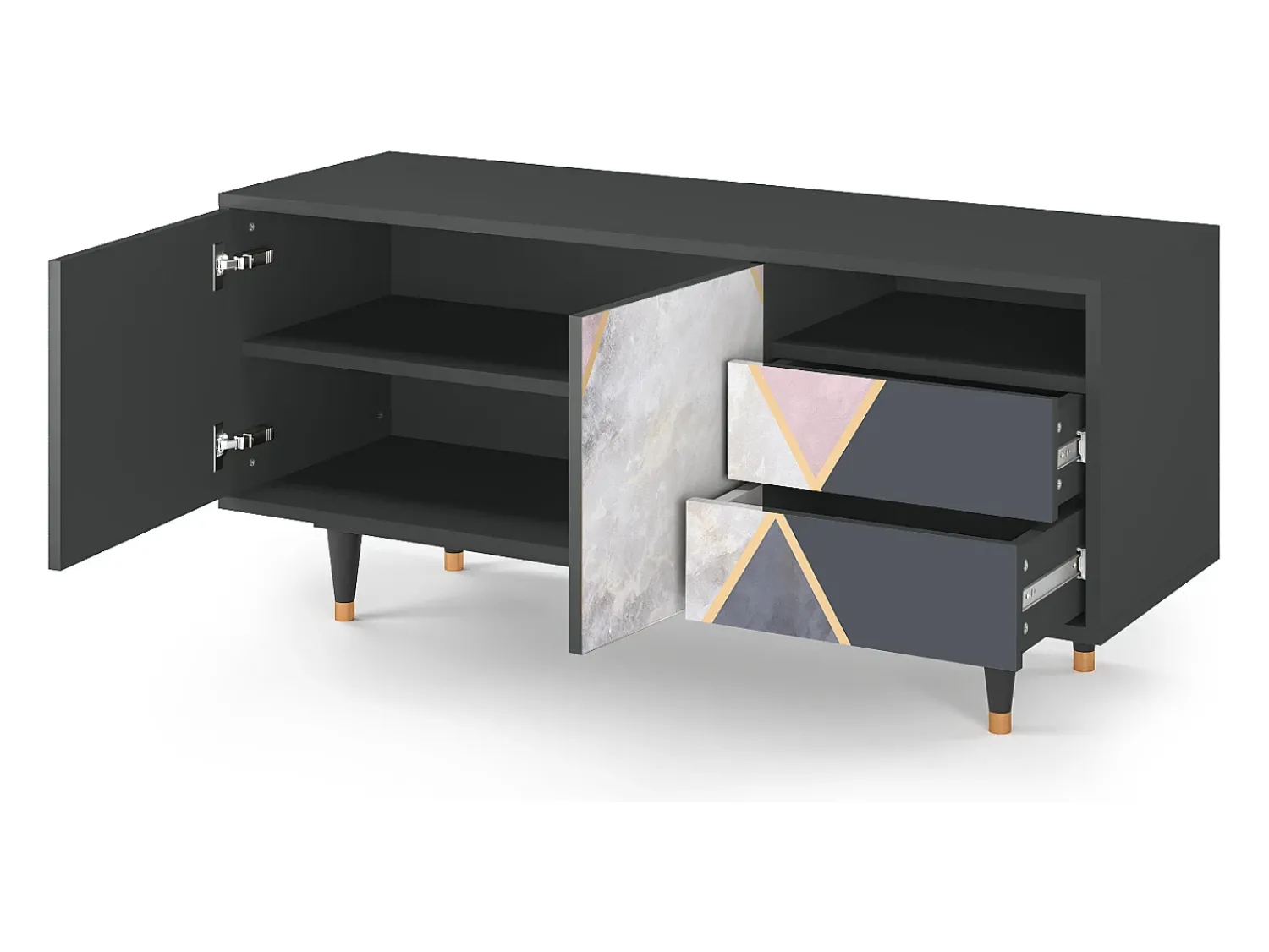 Hot Mueble de TV - 125х56х41 cm - T7 - Ideal Harmony, Antracite Cinza antracite