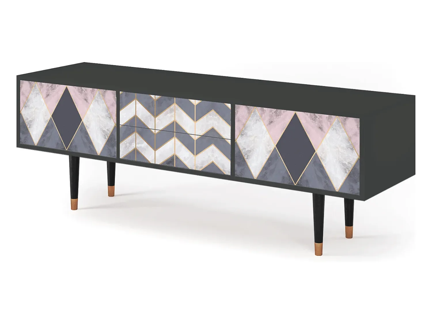 Móvel De Tv* Mueble de TV - 170х59х48 cm - T4 - Ideal Harmony, Antracite Cinza antracite