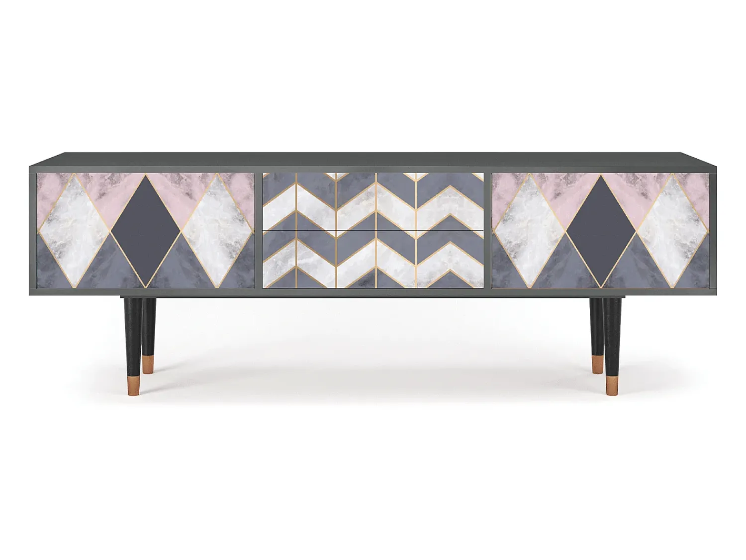 Móvel De Tv* Mueble de TV - 170х59х48 cm - T4 - Ideal Harmony, Antracite Cinza antracite