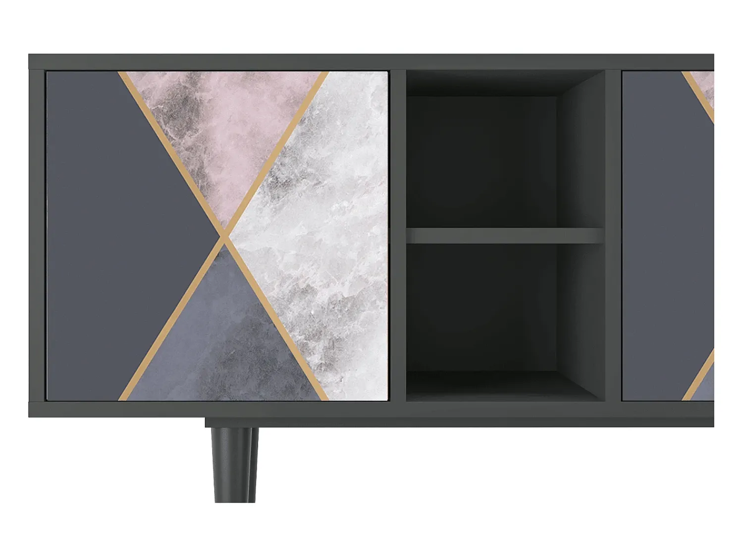 Móvel De Tv| Mueble de TV - 150х69х41 cm - T5 - Ideal Harmony, Antracite Cinza antracite