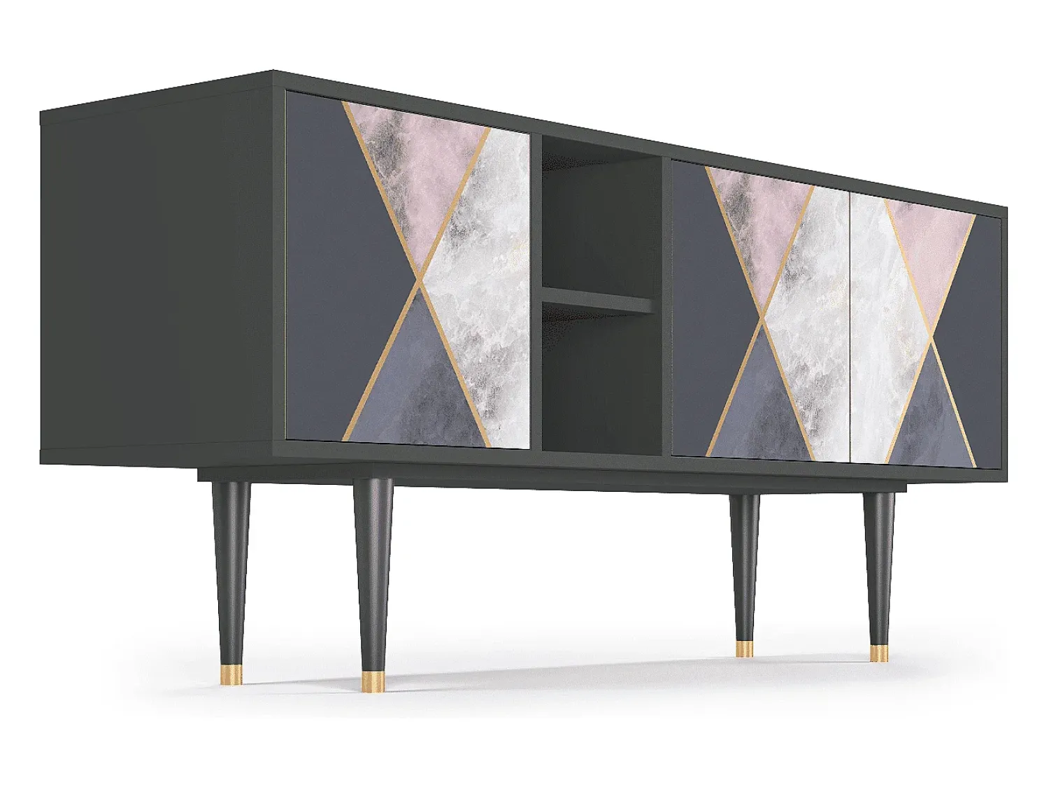 Móvel De Tv| Mueble de TV - 150х69х41 cm - T5 - Ideal Harmony, Antracite Cinza antracite