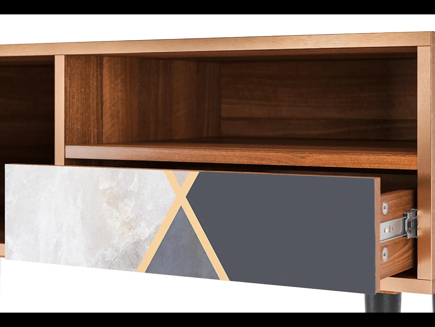 Discount Mueble de TV - 115х59х48 cm - T3 - Ideal Harmony, Nogueira Castanho