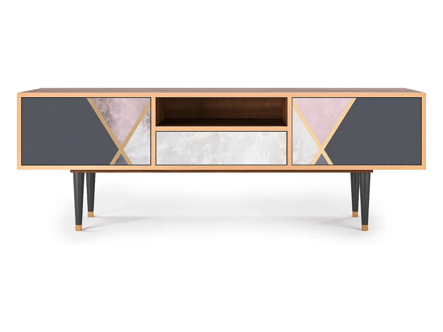 Móvel De Tv* Mueble de TV - 170х59х41 cm - T6 - Ideal Harmony, Nogueira Castanho