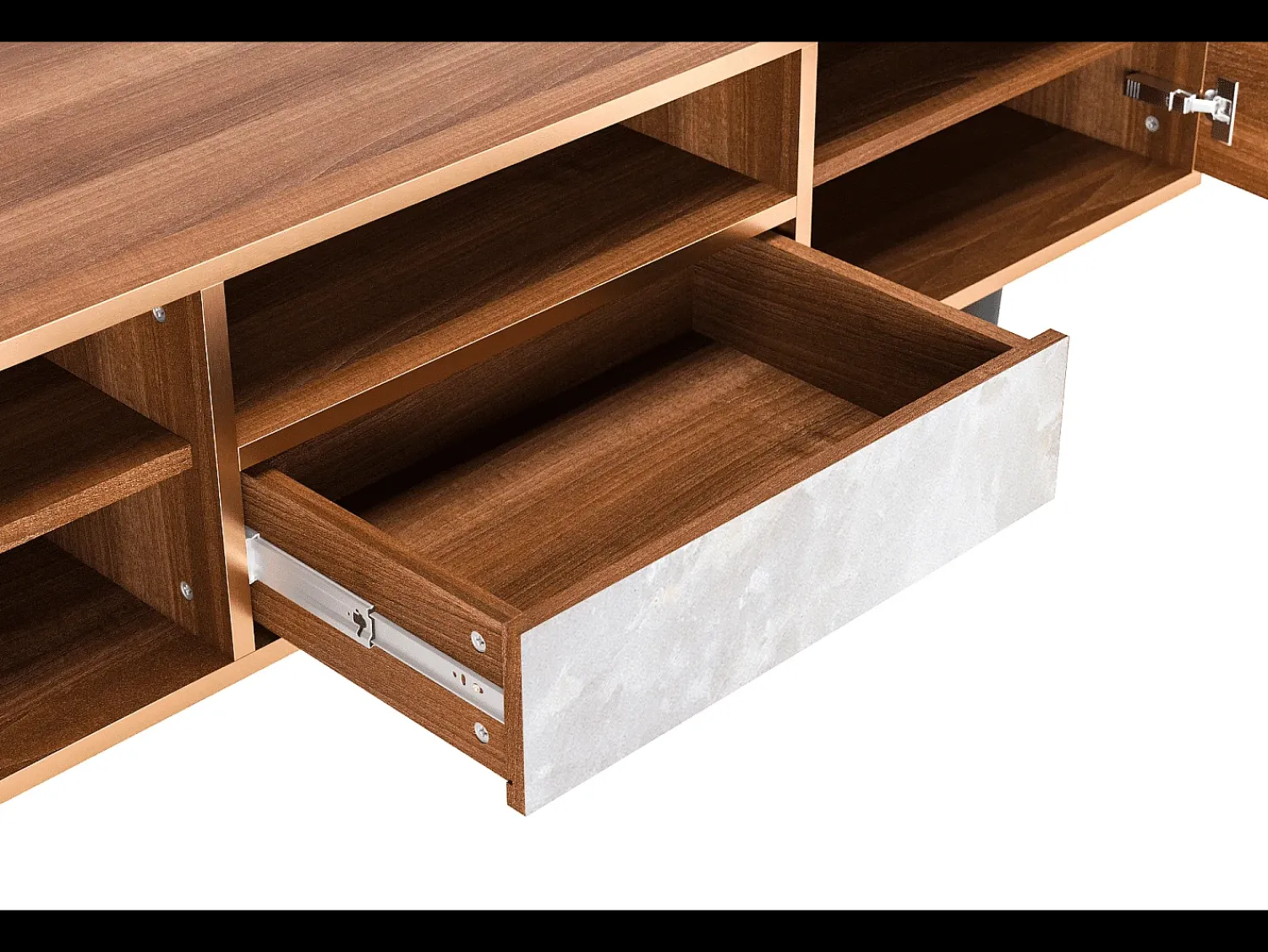 Móvel De Tv* Mueble de TV - 170х59х41 cm - T6 - Ideal Harmony, Nogueira Castanho