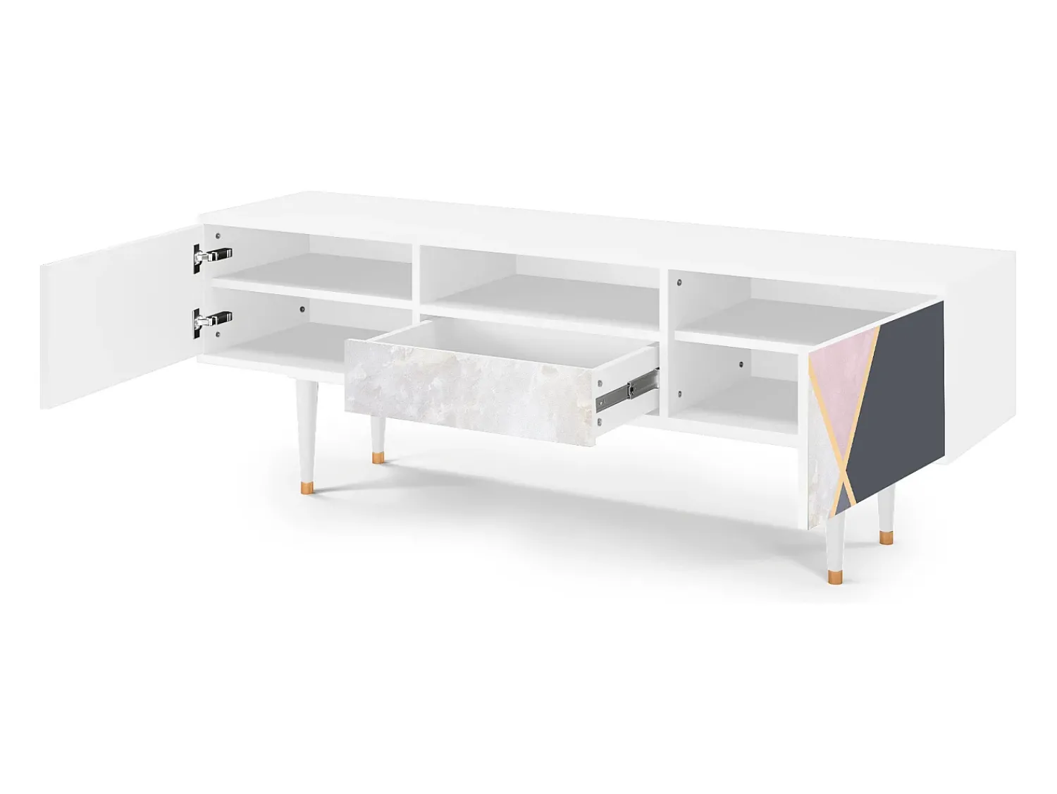 Móvel De Tv* Mueble de TV - 170х59х41 cm - T6 - Ideal Harmony, Branco