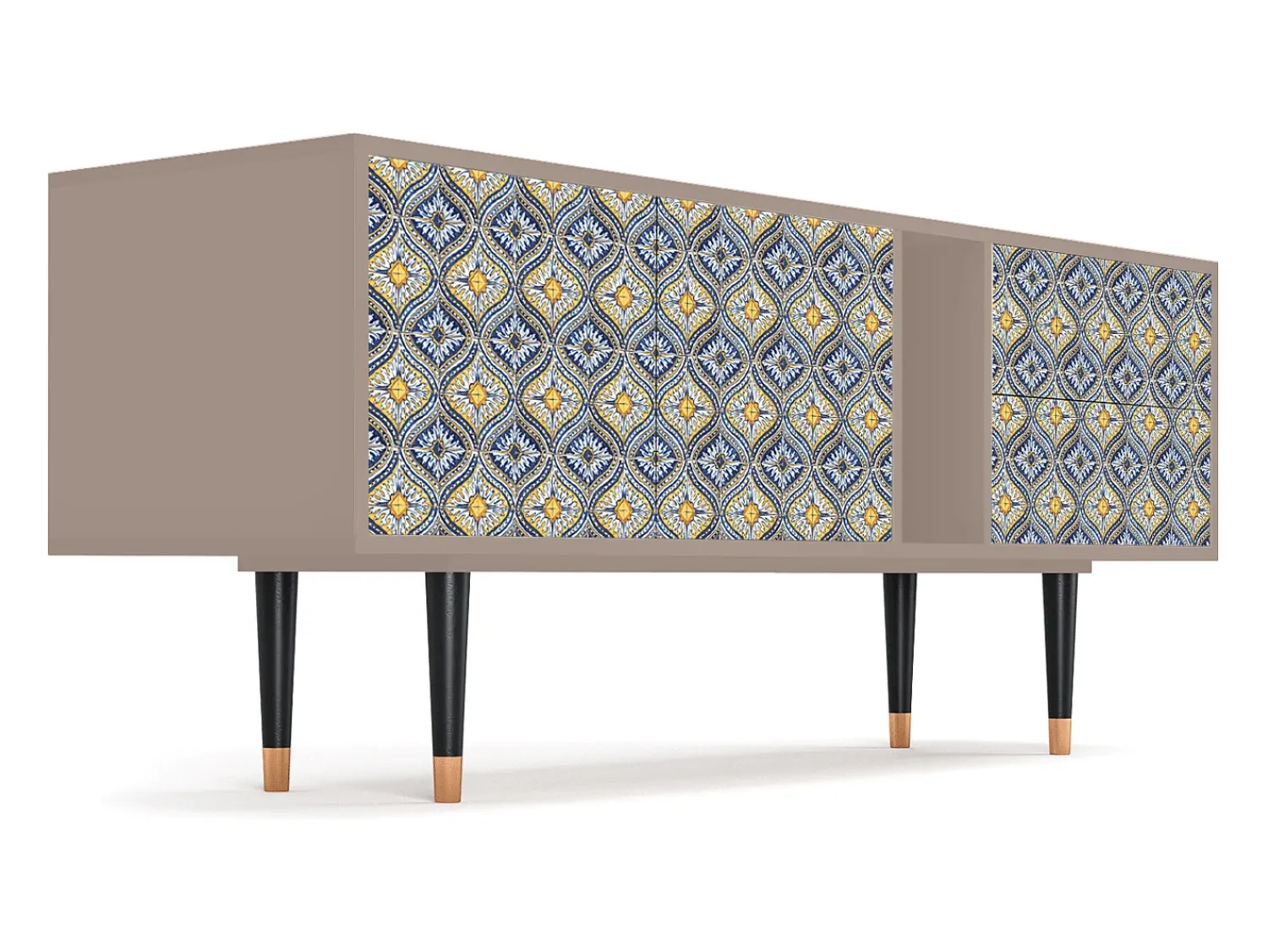 Online Mueble de TV - 170х69х48 cm - T1 - Illusory Pattern, Latte Bege