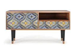 Mueble de TV - 115х59х48 cm - T3 - Illusory Pattern, Nogueira^ Móvel De Tv