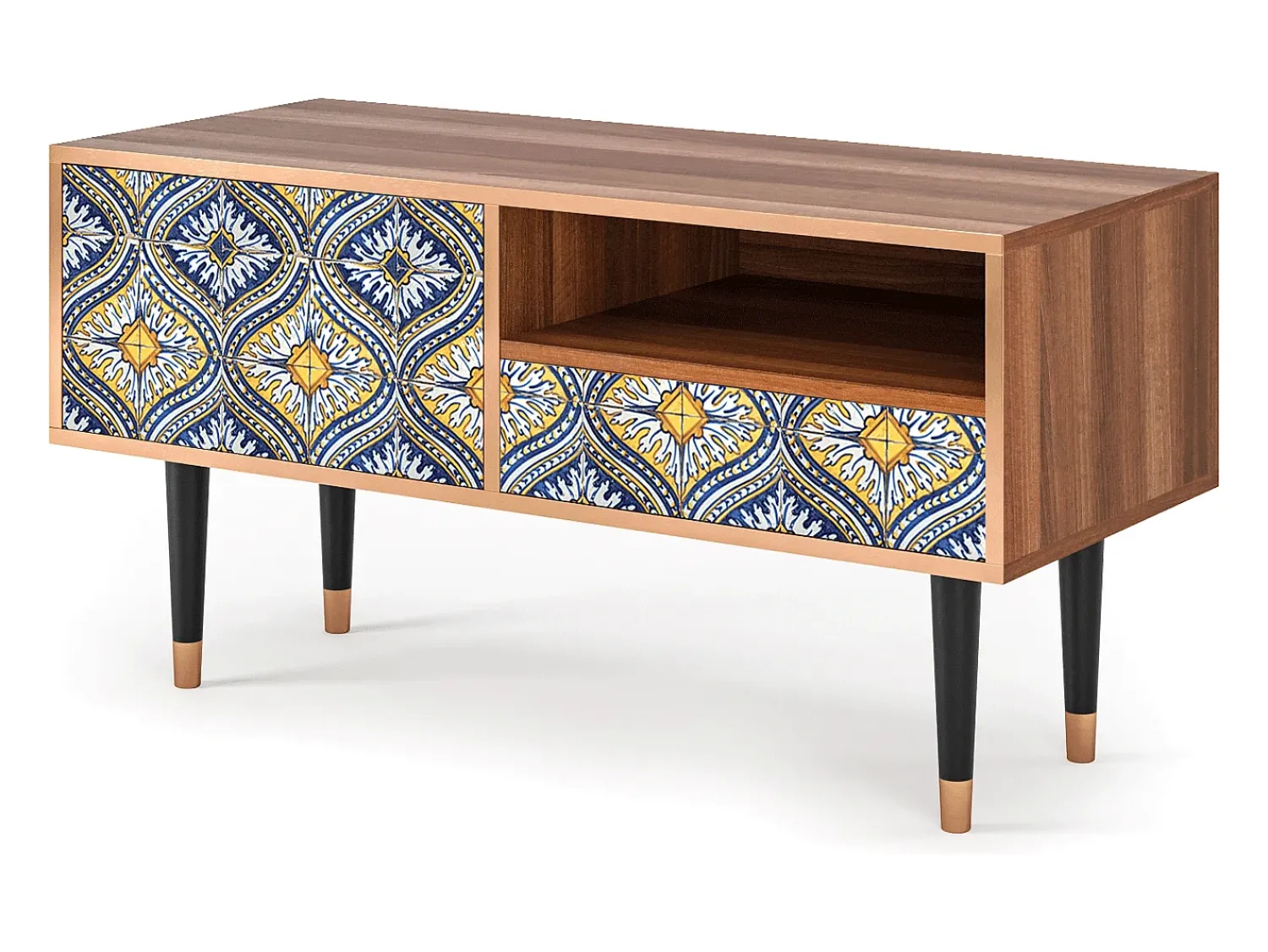 Mueble de TV - 115х59х48 cm - T3 - Illusory Pattern, Nogueira^ Móvel De Tv