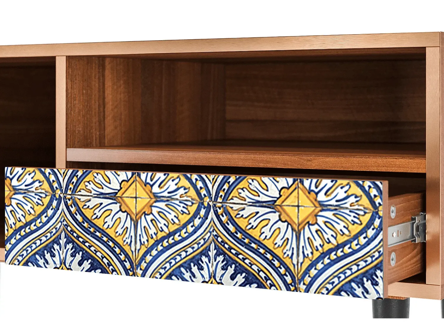 Mueble de TV - 115х59х48 cm - T3 - Illusory Pattern, Nogueira^ Móvel De Tv