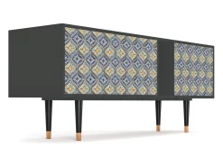 Móvel De Tv| Mueble de TV - 170х69х48 cm - T1 - Illusory Pattern, Antracite Cinza antracite