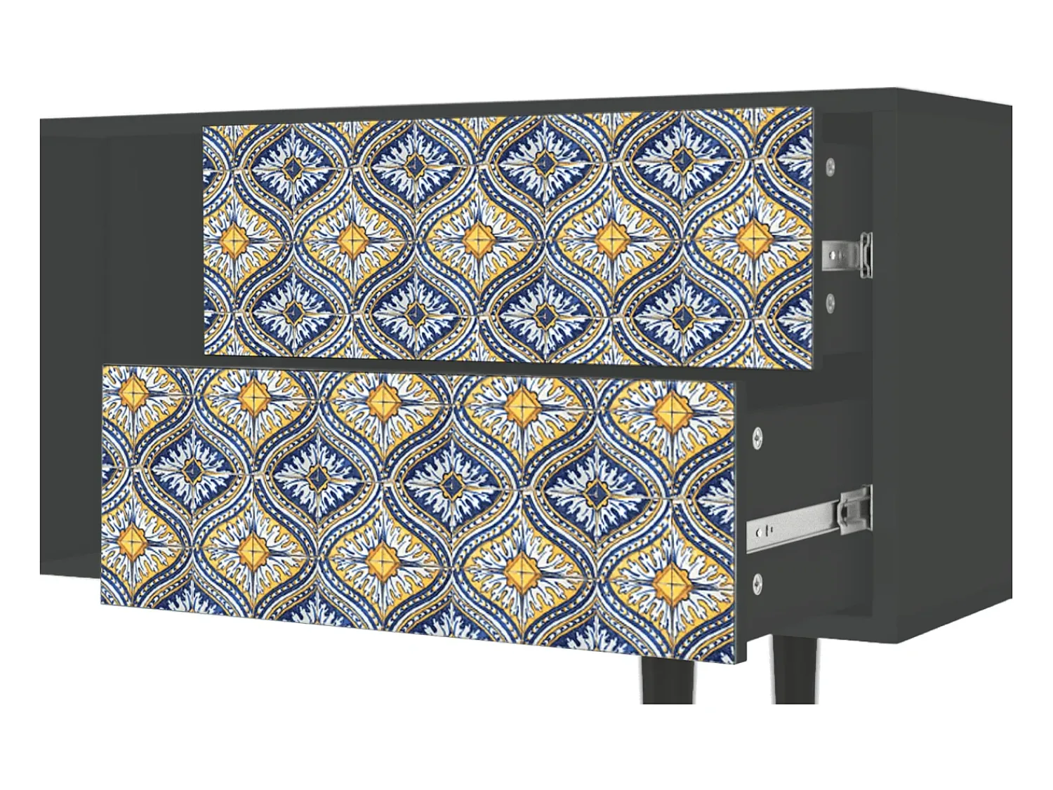 Móvel De Tv| Mueble de TV - 170х69х48 cm - T1 - Illusory Pattern, Antracite Cinza antracite