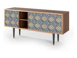 Móvel De Tv* Mueble de TV - 150х69х41 cm - T5 - Illusory Pattern, Nogueira Castanho