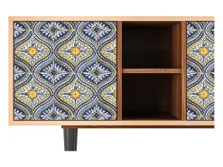 Móvel De Tv* Mueble de TV - 150х69х41 cm - T5 - Illusory Pattern, Nogueira Castanho