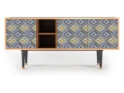 Móvel De Tv* Mueble de TV - 150х69х41 cm - T5 - Illusory Pattern, Nogueira Castanho