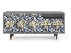Mueble de TV - 125х56х41 cm - T7 - Illusory Pattern, Cinza^ Móvel De Tv