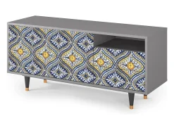 Mueble de TV - 125х56х41 cm - T7 - Illusory Pattern, Cinza^ Móvel De Tv