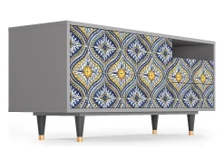 Mueble de TV - 125х56х41 cm - T7 - Illusory Pattern, Cinza^ Móvel De Tv