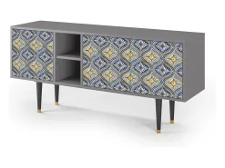 Clearance Mueble de TV - 150х69х41 cm - T5 - Illusory Pattern, Cinza Cinzento