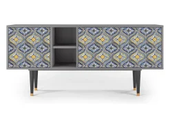 Clearance Mueble de TV - 150х69х41 cm - T5 - Illusory Pattern, Cinza Cinzento