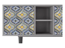 Clearance Mueble de TV - 150х69х41 cm - T5 - Illusory Pattern, Cinza Cinzento