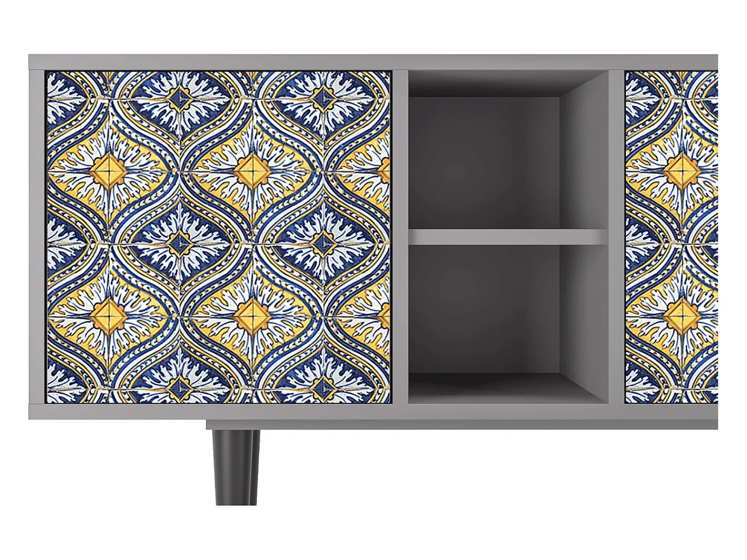 Clearance Mueble de TV - 150х69х41 cm - T5 - Illusory Pattern, Cinza Cinzento