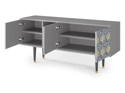 Clearance Mueble de TV - 150х69х41 cm - T5 - Illusory Pattern, Cinza Cinzento