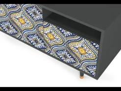 Móvel De Tv| Mueble de TV - 125х56х41 cm - T7 - Illusory Pattern, Antracite Cinza antracite