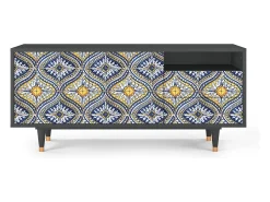 Móvel De Tv| Mueble de TV - 125х56х41 cm - T7 - Illusory Pattern, Antracite Cinza antracite
