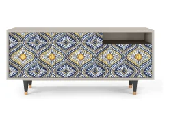 Móvel De Tv* Mueble de TV - 125х56х41 cm - T7 - Illusory Pattern, Areia Bege