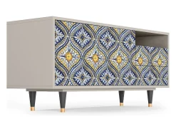 Móvel De Tv* Mueble de TV - 125х56х41 cm - T7 - Illusory Pattern, Areia Bege