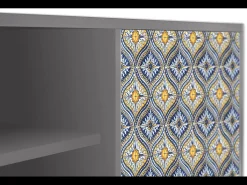 Móvel De Tv* Mueble de TV - 170х69х48 cm - T2 - Illusory Pattern, Cinza Cinzento