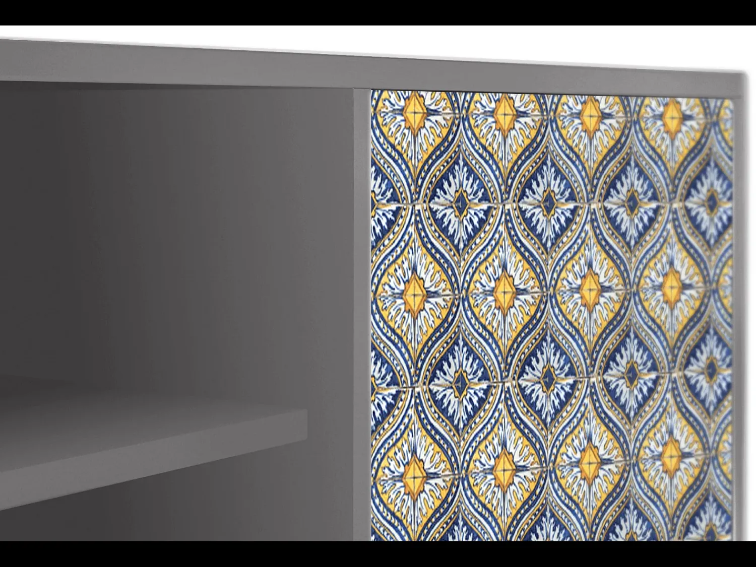 Móvel De Tv* Mueble de TV - 170х69х48 cm - T2 - Illusory Pattern, Cinza Cinzento