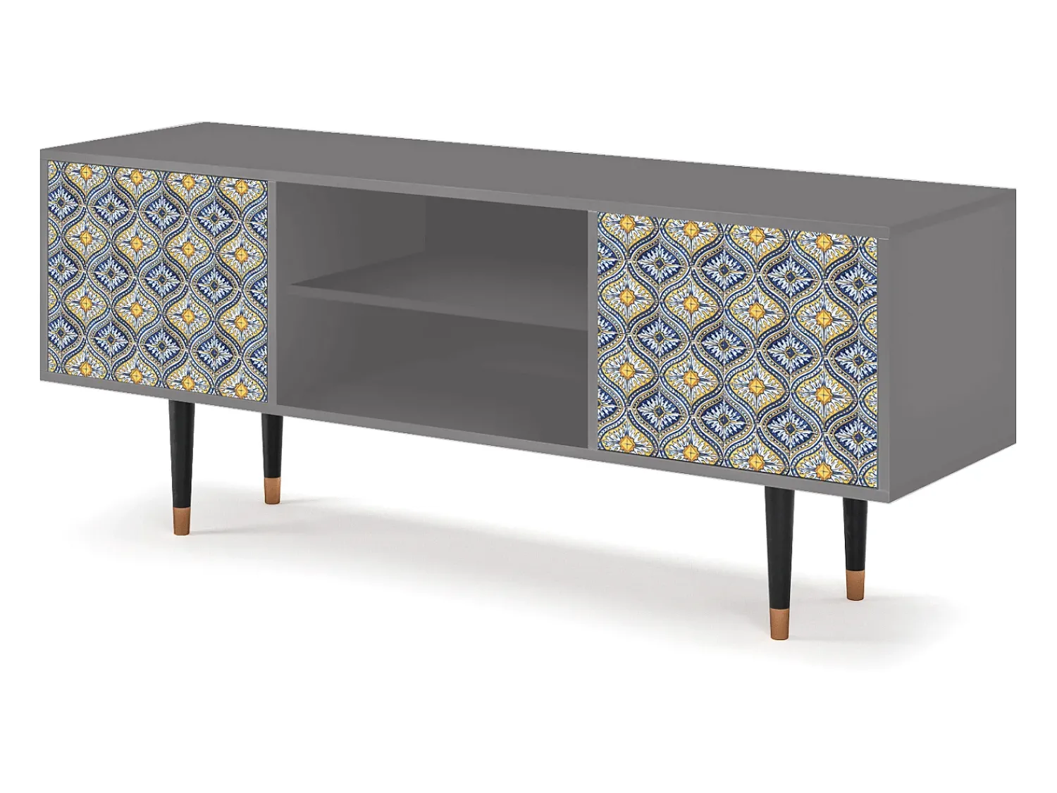 Móvel De Tv* Mueble de TV - 170х69х48 cm - T2 - Illusory Pattern, Cinza Cinzento