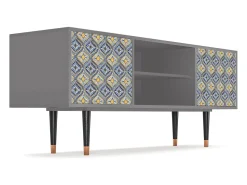 Móvel De Tv* Mueble de TV - 170х69х48 cm - T2 - Illusory Pattern, Cinza Cinzento